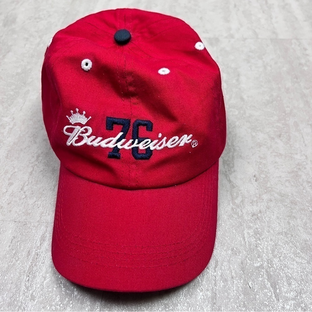 Budweiser Beer 76 logo hat Anheuser Busch adjustable cap